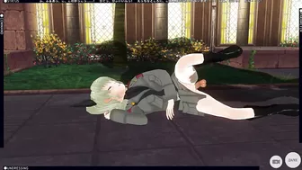 3D HENTAI Girl tanker fucks in the garden