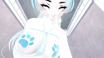 Blue Haired Cat Rope Bondage Headphones White Thicc Thighs Face Sits Riding BDSM POV Lap Dance