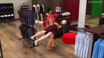 Saleswoman jumped at the dummy and ordered her to fuck her pussy