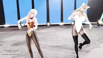 MMD HyunA - Lip & Hip Ahri Seraphine Sexy Kpop Dance League Of Legends KDA Uncensored Hentai