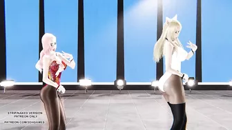 MMD HyunA - Lip & Hip Ahri Seraphine Sexy Kpop Dance League Of Legends KDA Uncensored Hentai