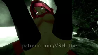 Red Riding Hood Face Rides You in Forest Waterfall Outdoor Nature Wet Pussy Scarf POV Lap Dance