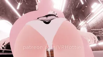 Thicc Booty Pink Hentai Girl Busts Out Dildo Nora Lovense Strips Down in Restroom POV Lap Dance