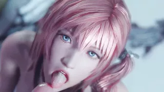 Final Fantasy - Serah Farron Sloppy Blowjob Deepthroat & Cum (Sound)