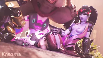 Overwatch - Dva & Widowmaker Orgasmic Doggy With Massive Cumshot (Sound)