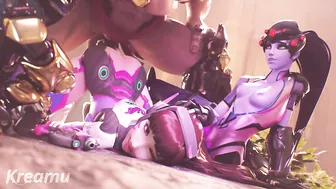 Overwatch - Dva & Widowmaker Orgasmic Doggy With Massive Cumshot (Sound)