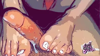 Cartoon footjob queen