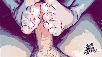 Cartoon footjob queen