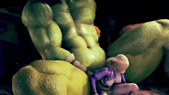 Big ork fucking beautiful princess - 3d hentai animation