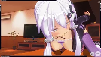 3D HENTAI Yuzuki Yukari Lets Cum In Her Pussy