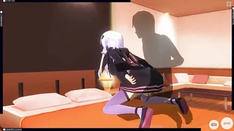 3D HENTAI Yuzuki Yukari Lets Cum In Her Pussy