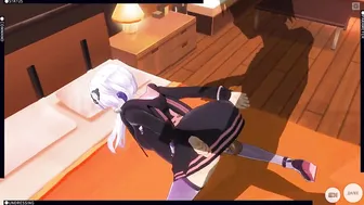 3D HENTAI Yuzuki Yukari Lets Cum In Her Pussy