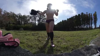 Nude Hula Hooping in a random backyard 180 VR Virtual Reality 3D