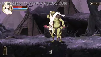 Cute blonde in hentai ryona sex with big goblin in ritual summon new gameplay