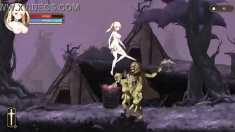 Cute blonde in hentai ryona sex with big goblin in ritual summon new gameplay