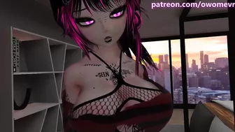 Bratty goth girl is secretly horny for your cock and does whatever you command - Preview VRchat erp