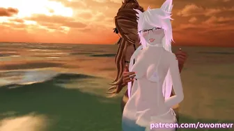 Horny vtuber gets teased and fucked roughly by a Futa on the public beach - Trailer