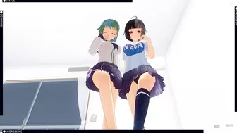 3D HENTAI POV Earth-chan and Moon-chan give you a blowjob