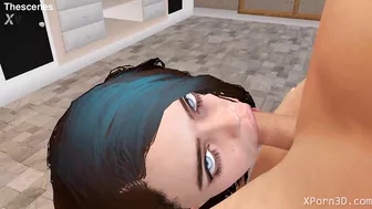 3D Porn Anime Hentai Busty Teen Deepthroat and Handjob