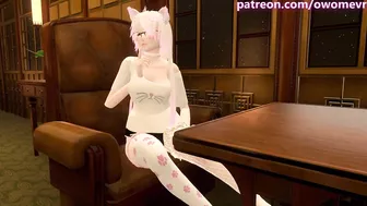 Horny catgirl secretly touches herself on the train then gets caught and fucked - Preview