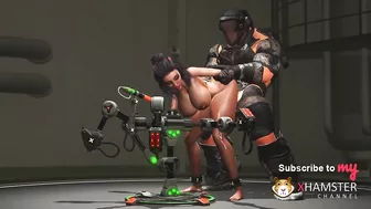 Cyberpunk dreams. Super hot hand cuffed slutty girl gets fucked rough by sci-fi soldier