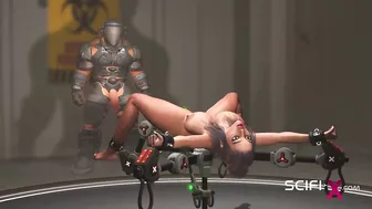 Cyberpunk dreams. Super hot hand cuffed slutty girl gets fucked rough by sci-fi soldier