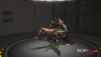 Cyberpunk dreams. Super hot hand cuffed slutty girl gets fucked rough by sci-fi soldier