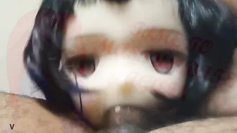 Black Haired Hentai Girl Gets Cum In Her Mouth From Deepthroat !!!!