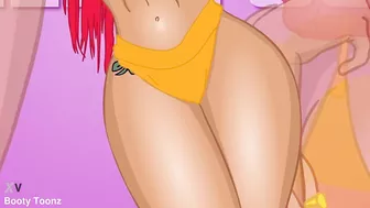 Amanda's big bubble booty in a naked cartoon photoshoot