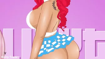 Amanda's big bubble booty in a naked cartoon photoshoot