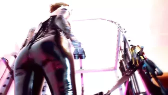 PVC Vinyl Fetish Mistress Eva, Dominatrix, Femdom, Solo, Leggings, High Heels, BDSM, Goddess, Milf