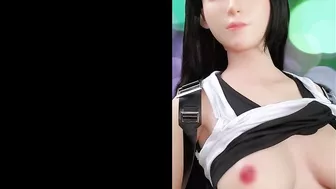 Tifa Lockhart Final Fantasy VII Hentai Manga Anime Japanese 167cm Silicone Sex Doll Breasts Naked Pussy in City Lights Noir