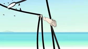 Cartoon Hot Stick Girl Fucking with a Small Dick – Sexy Stick Man at Nude Beach