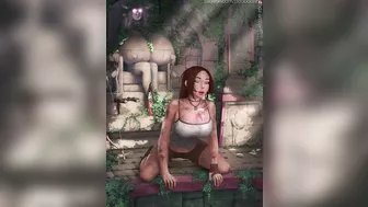 Lara Croft breast expansion squirt