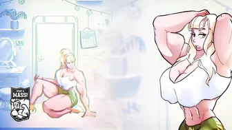 30 Days of Female Muscle Growth Animation – DUBBED – Giantess, Muscles, Massive Boobs, giant bicep flex