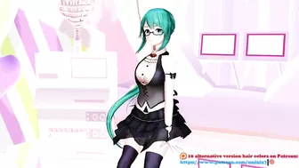 Kagura Suzu - VTuber mmd, undressing, blue hair color edit, smixix