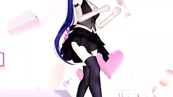 Kagura Suzu - VTuber mmd, undressing, blue hair color edit, smixix