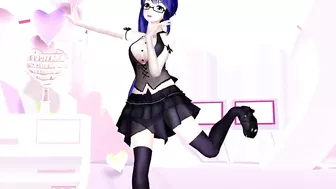 Kagura Suzu - VTuber mmd, undressing, blue hair color edit, smixix