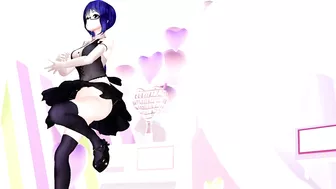 Kagura Suzu - VTuber mmd, undressing, blue hair color edit, smixix