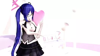 Kagura Suzu - VTuber mmd, undressing, blue hair color edit, smixix