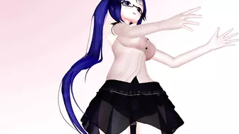 Kagura Suzu - VTuber mmd, undressing, blue hair color edit, smixix