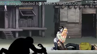 Cute blonde has sex with zombie man in erotic hentai gameplay