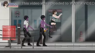 Female cop has sex with zombie men in Hot porn hentai game