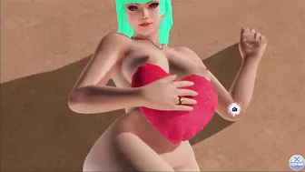 Dead or Alive Xtreme Venus Vacation Nyotengu Valentine's Day Heart Cushion Pose Nude Mod Fanservice