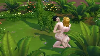 SIMS 4 - MATURE BLONDE GETS PUSSY ATE AND FUCKS CHUBBY BLACK HAIRED LADY IN PUBLIC