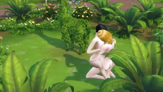 SIMS 4 - MATURE BLONDE GETS PUSSY ATE AND FUCKS CHUBBY BLACK HAIRED LADY IN PUBLIC