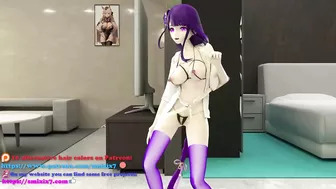 Shogun Raiden Dancing Tomboy Song Hentai Genshin Impact MMD 3D Girl Half Naked Black Hair CE SMIXIX