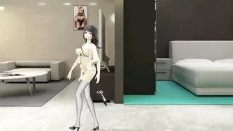 Shogun Raiden Dancing Tomboy Song Hentai Genshin Impact MMD 3D Girl Half Naked Black Hair CE SMIXIX