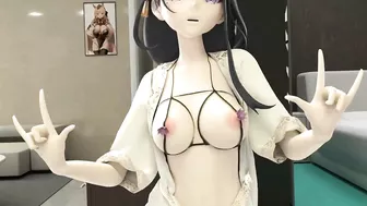 Shogun Raiden Dancing Tomboy Song Hentai Genshin Impact MMD 3D Girl Half Naked Black Hair CE SMIXIX