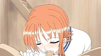 One Piece - Nami Blowjob And Facial Cumshot - Hentai POV P56